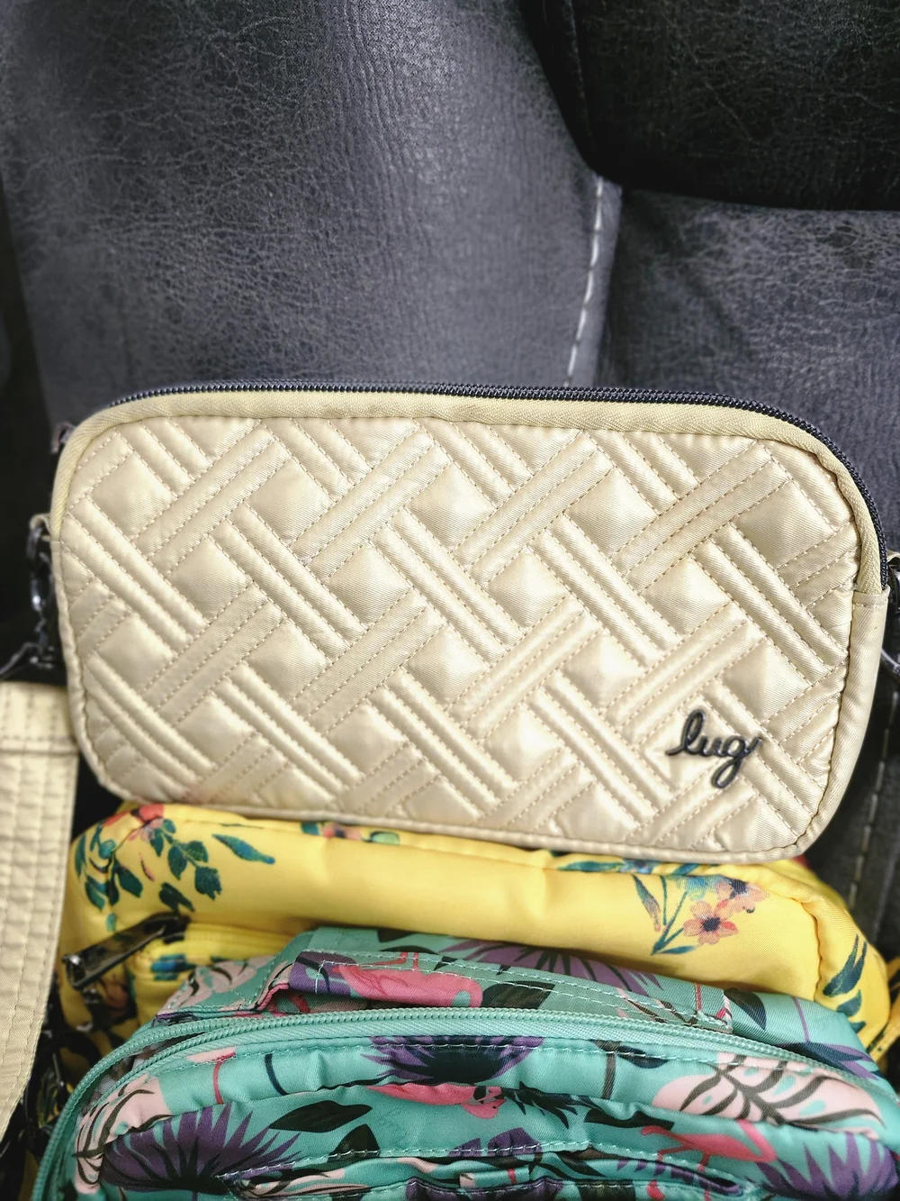 Yellow Floral Crossbody Bag - Lightweight Women's Shoulder Bag